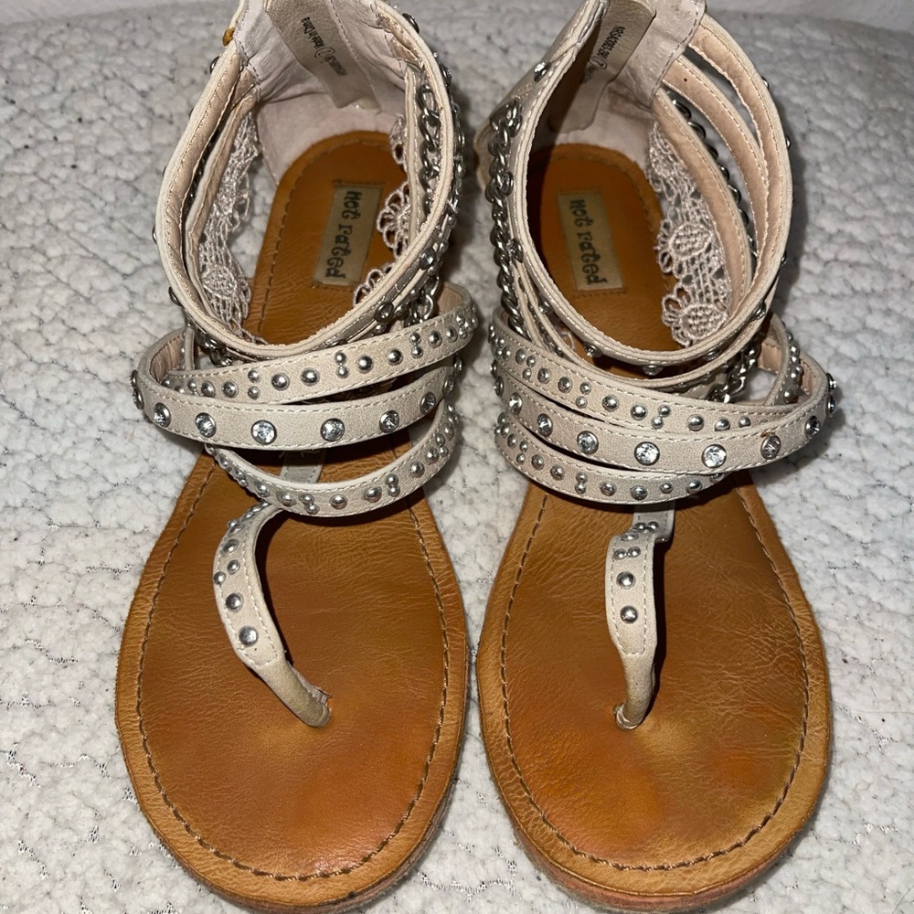 Not Rated Beige Studded Sandals